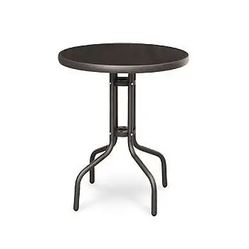 Značkový Garden King Balkonový stolek kovový se skleněnou deskou průměr 60 cm