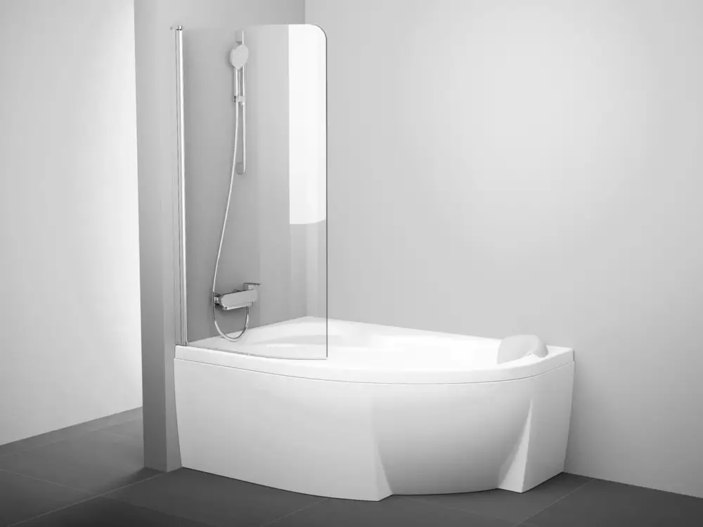 Originální Ravak Vanová zástěna CVSK1 ROSA 140/150 L satin+Transparent