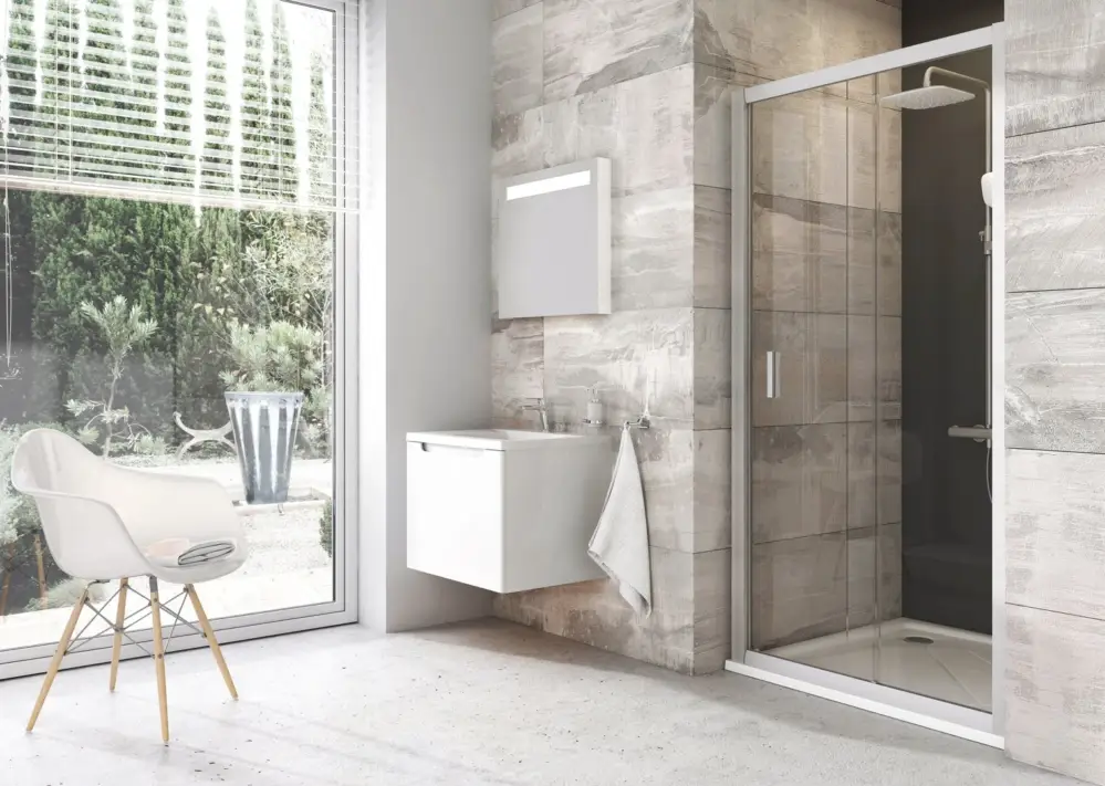 Cenově Výhodný Ravak sprchové dveře BLIX BLDP2-100 satin+Transparent
