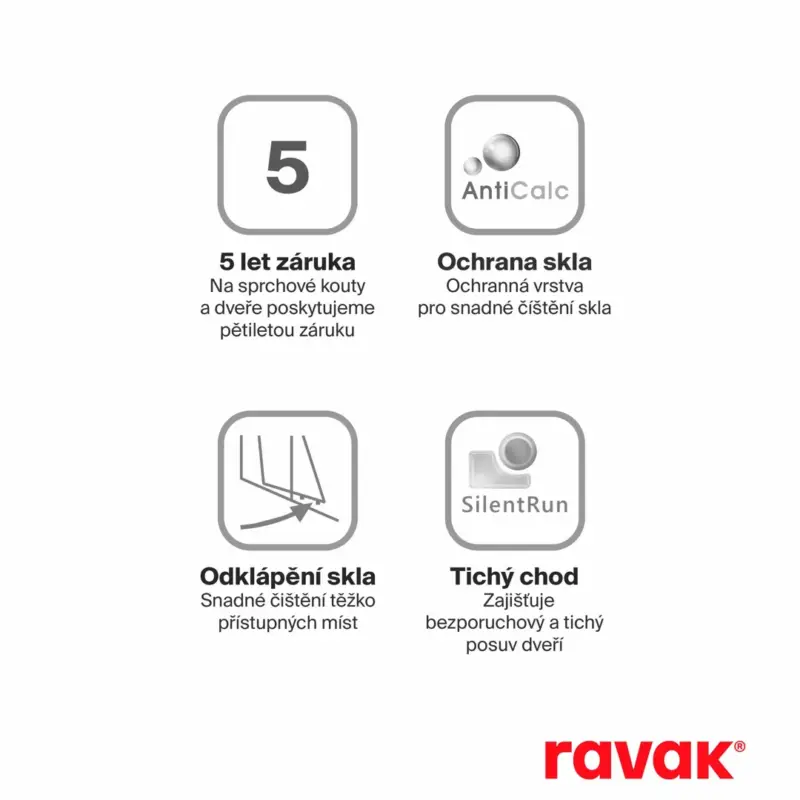 Ravak sprchové dveře BLIX BLDP4-180 satin+Transparent * Autentický