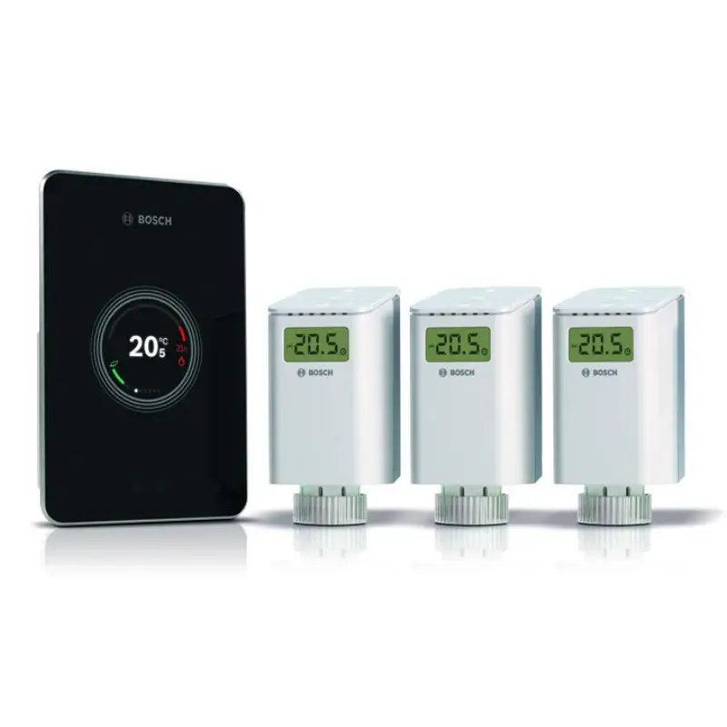 Rychlé Dodání Bosch EasyControl SET CT 200 černý - prostorový regulátor vč. termohlavic