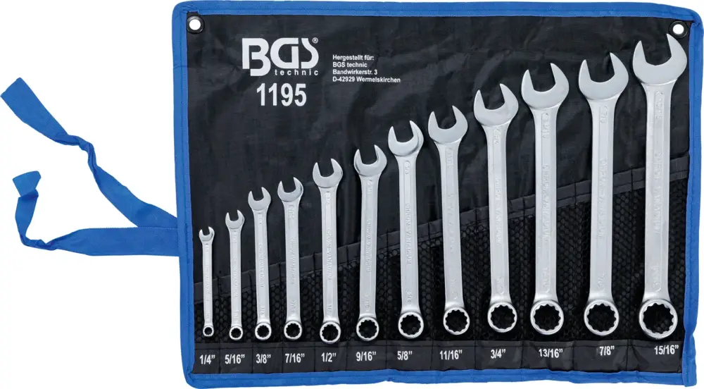 BGS Klíče očkoploché 1/4" - 15/16", sada 12 dílů, v tašce Aktuální