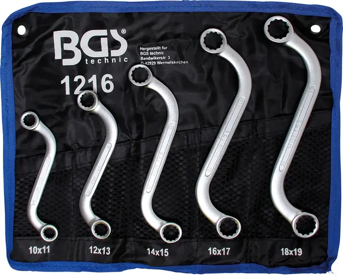 BGS Klíče oboustranné očkové, S forma, 10x11 - 18x19 mm, 5dílná Nakupujte Hned