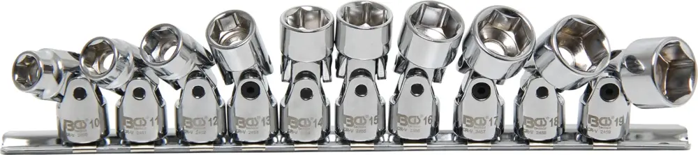 BGS Hlavice zástrčné 3/8" kloubové, 10-19mm, 6-ti hranné Nová Kolekce