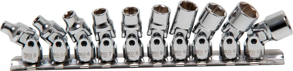 Nejlepší Cena BGS Klíče nástrčné kloubové, 6,3 mm (1/4"), 5–13 mm, 10dílná sada