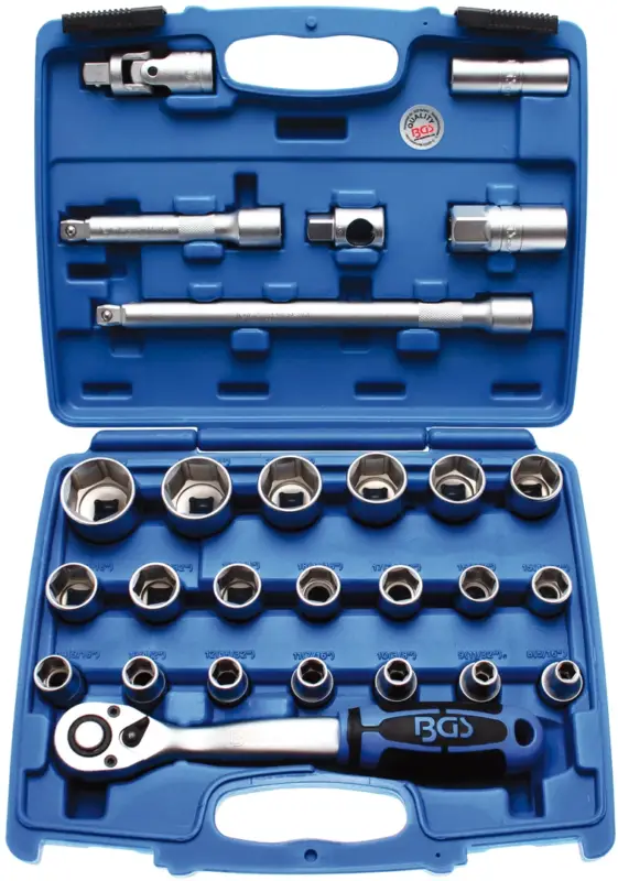 BGS Gola sada 1/2" 3/8"-15/16", 12ti hr. hlavice, 27 dílů Nejprodávanější
