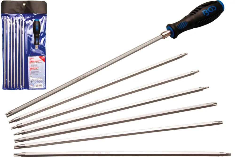 Expresní Doručení BGS Šroubováky s výměnnými čepelemi, T-profil (pro Torx) / TS profil (pro Torx Plus), 8dílná