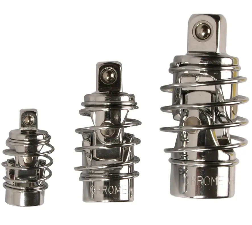 Autentický BGS Kardan ráčnový s pružinou 1/4", 3/8", 1/2", lesklý chrom, sada 3 díly
