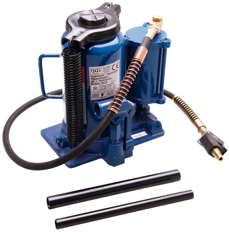 Horká Nabídka BGS Zvedák hydraulický 20 t, max. zdvih 510 mm, tlak vzduchu 8-9 bar