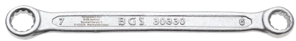 Značkový BGS Klíč očkový oboustranný, velmi plochý, 6x7 mm