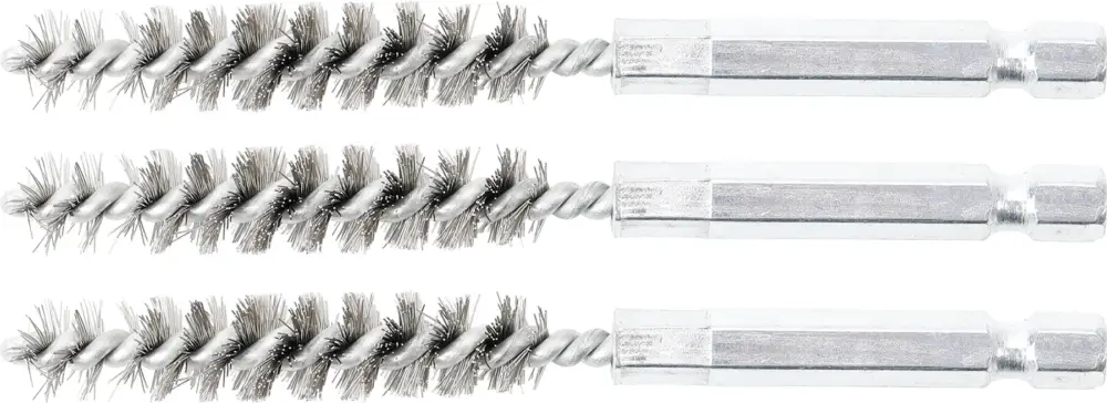 Vysoce Kvalitní BGS Kartáče ocelové, sada 3 ks, 10 mm, 6.3 mm (1/4") Drive, 3 pcs.