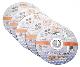 BGS Kotouče brusné na nerezovou ocel, O 115 x 1,0 x 22,2 mm, 5dílná sada Koupit Online