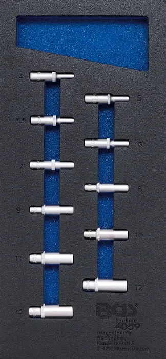 Vysoce Kvalitní BGS Modul - hlavice nástrčné 1/4" 4-13 mm, šestihran. prodloužené, sada 11 dílů