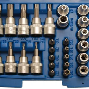 Akce BGS Hlavice pro T a E-profil 3/8", sada 34 dílů