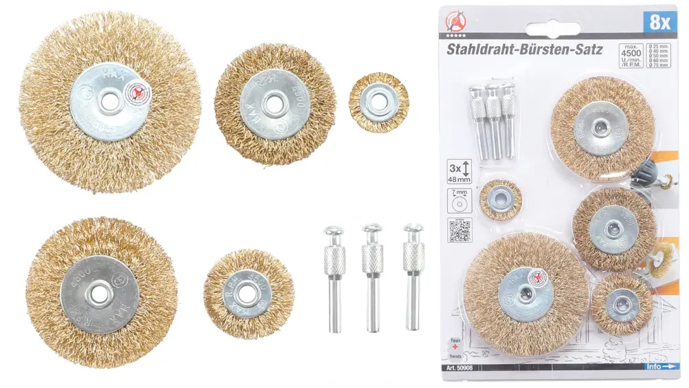 Top Prodej BGS Kartáče drátěné pro vrtačky,O 25-75 mm, 8 pcs.