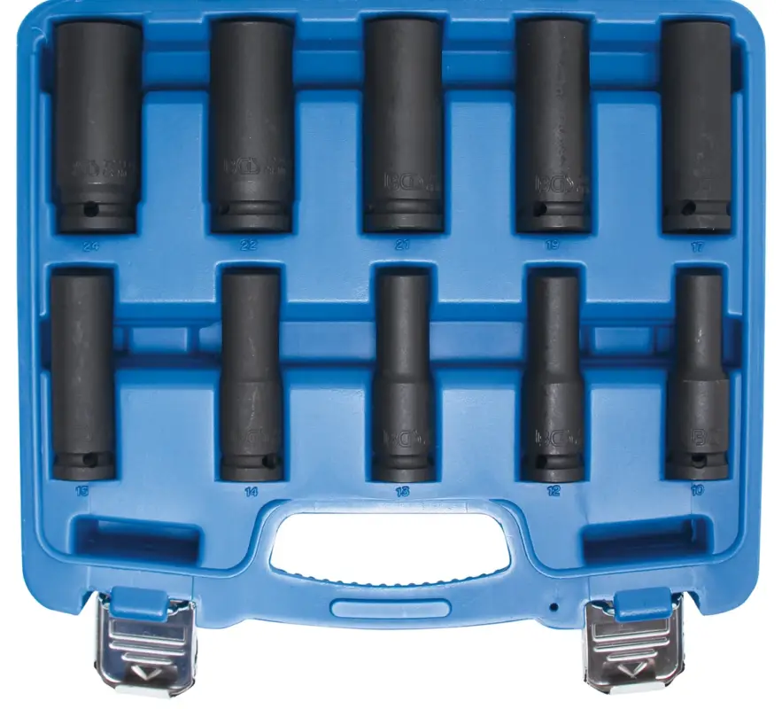 Horká Nabídka BGS Hlavice nástrčné 1/2" 10,0 - 24,0 mm, 10 dílů, tvrzené prodloužené