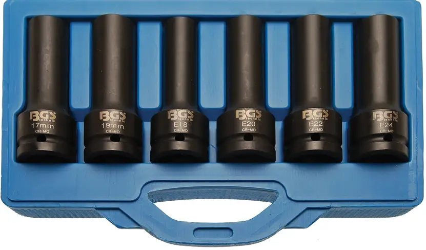 BGS Hlavice nástrčnésilové E-profil, dvanáctihranné, 20 mm (3/4"), 6dílná Nejlepší Volba