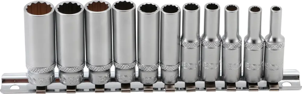 BGS Hlavice nástrčné 1/4" 4-13 mm,12ti hranné,prodloužené, 11 dílů Levný