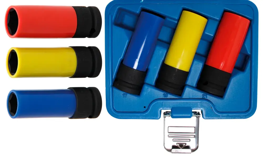 BGS Hlavice nástrčné 1/2" 17-19-21 mm, prodlouž.,s plast. Ochranou, CrMo Pouze Dnes