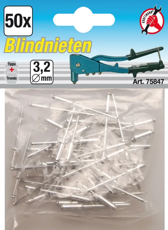 BGS Nýty trhací hliníkové 3,2 mm, 50 ks Must-Have