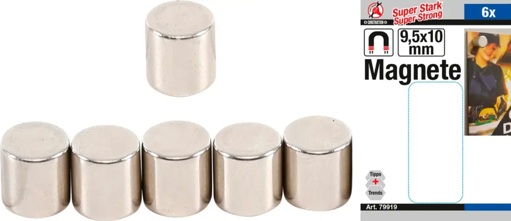 Vrácení Zdarma BGS Magnety, extra silné, O 9,5 mm, 6dílná
