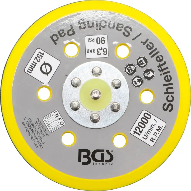 BGS Talíř se suchým zipem pro BGS 3290, 8688, O 152 mm Jen Po Omezenou Doba