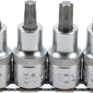 Ověřený BGS Hlavice nástrčné, 12,5 mm (1/2"), T-profil (pro Torx) T40 - T55, 4dílná sada