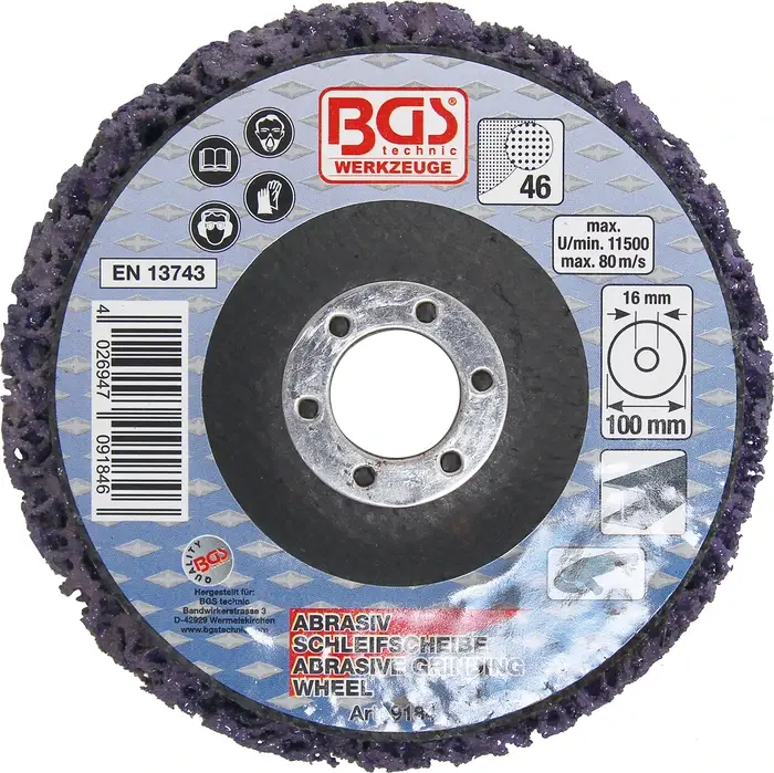 BGS Kotouč brusný, černý, O 100 mm, upínací otvor 16 mm Must-Have