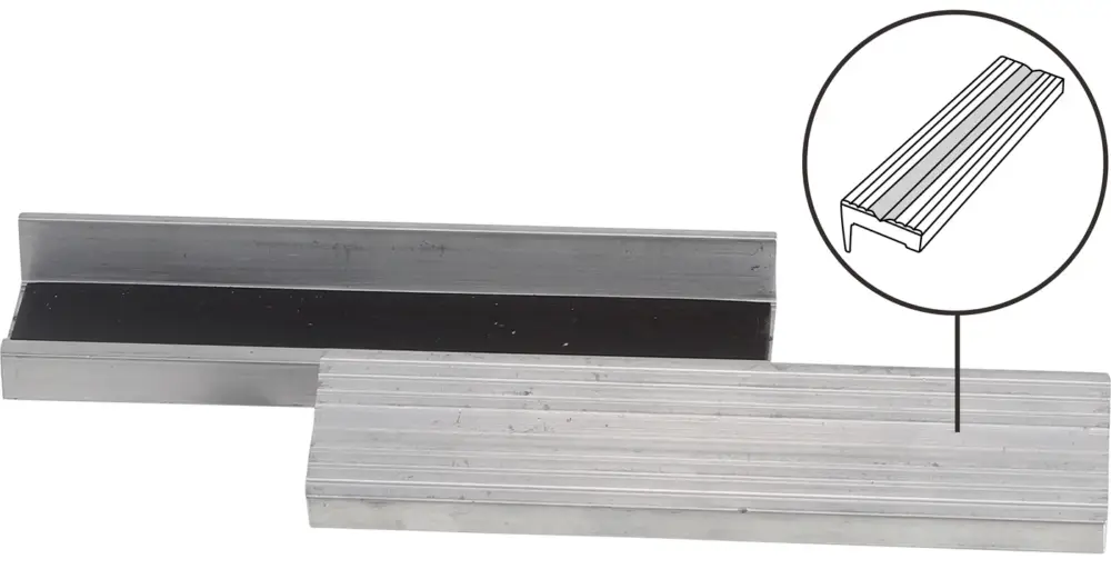 Akce BGS Čelisti ochranné na svěrák 125 mm, V-profil, hliník, 2 ks