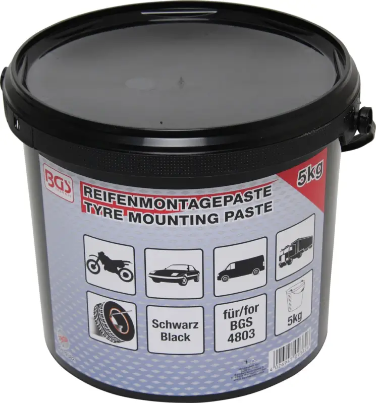 BGS Montážní pasta na pneumatiky universální černá,obsah 5 Kg Novinka