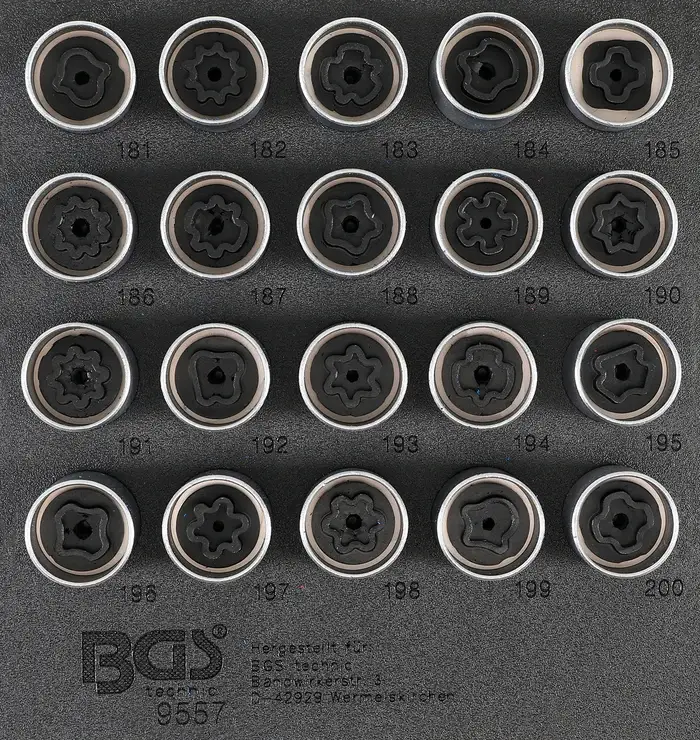 BGS Hlavice zástrčná pro bezpečnostní šrouby ráfků pro Opel, Vauxhall (Version B), 20 pcs. Sleva