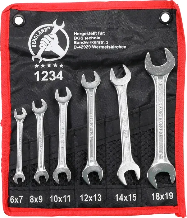 BGS Klíče ploché 6x7 - 17x19 mm,sada 6 dílů, v tašce Must-Have