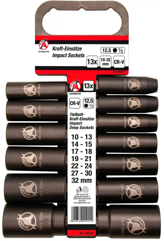 Nejprodávanější BGS Hlavice nástrčné 1/2" 10,0 - 32,0 mm, tvrzené, sada 13 dílů