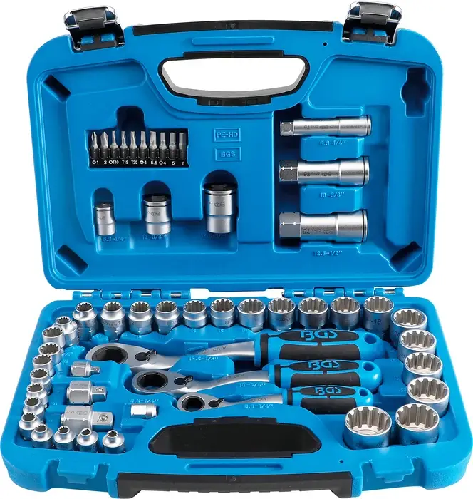 BGS Gola sada s průchozími nástavci 4,5 - 25 mm, Gear Lock ,52 dílů Pouze Dnes