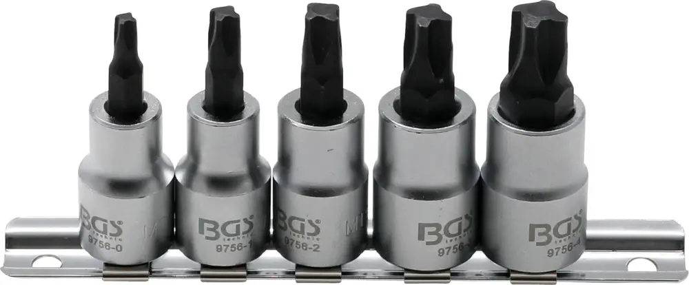 BGS Sada nástrčných hlavic, 10 mm (3/8"), 4-hranný profil (pro MTS-Mortorq) MTS0 –MTS04, 5d Odeslání Ihned