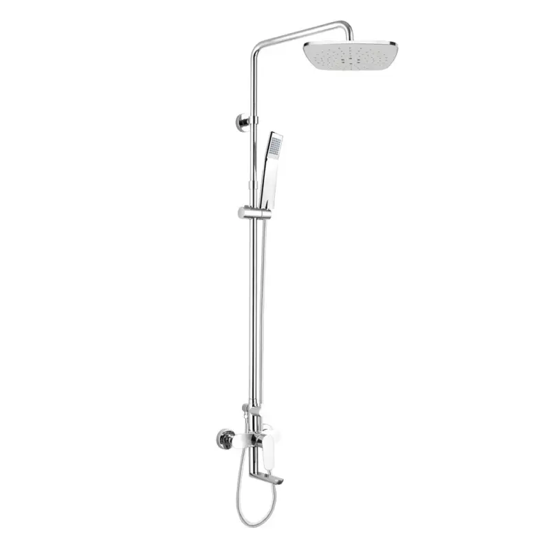 Nástěnná baterie, Viana, 150 mm se sprchovou soupravou, výtokem, ruční a talířovou sprchou 220x220mm Poslední Šance