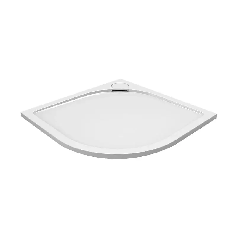 Čtvrtkruhová sprchová vanička s oblým krytem sifonu, 80x80x3 cm, vč. sif.,bez nožiček, litý mramor Nejlepší Cena