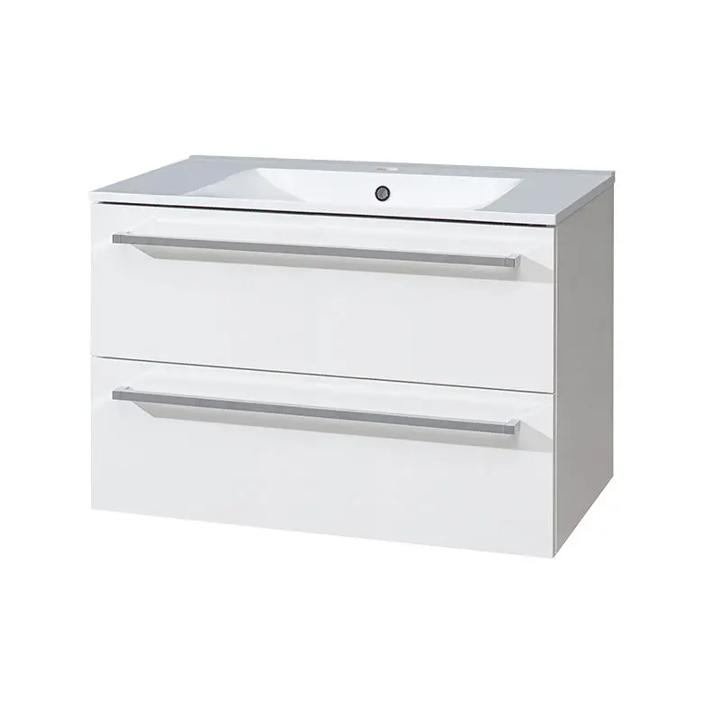 Nejlepší Volba Koupelnová skříňka s keramickým umyvadlem, 80 cm,bílá/bílá