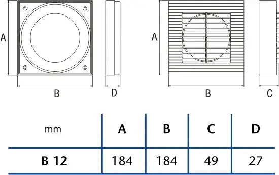CATA Souprava pro montáž ventilátoru B-12 do okna Výprodej