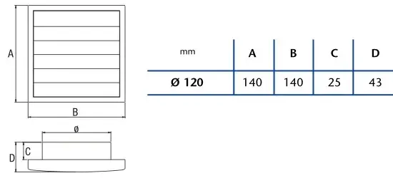 Výhodná Nabídka CATA Venkovní mřížka k ventilátoru B-12 s žaluziemi