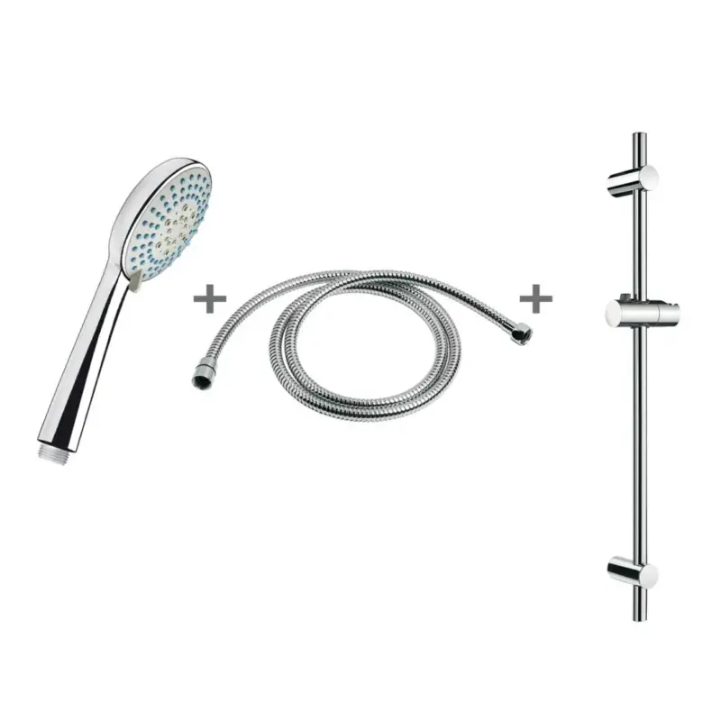 Originální JIKA RIO Sprchová sada (ruční sprcha Ø 100 mm, 3 funkce, sprchová tyč, sprchová hadice 1,7 m kovová), chorm