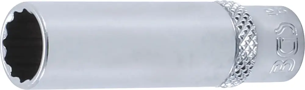 Značkový BGS Nástrčná hlavice, dvanáctihranná, prodloužená, 6,3 mm (1/4"), 10 mm