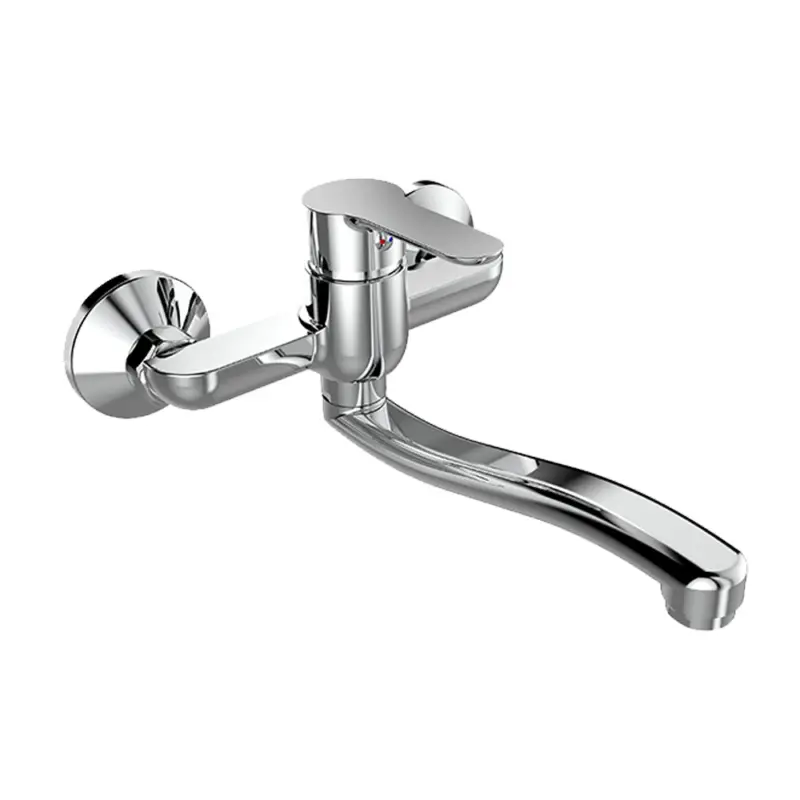 Akční Cena Dřezová nástěnná baterie, Zuna, 150 mm, s ramínkem plochým vyhnutým 210 mm, chrom