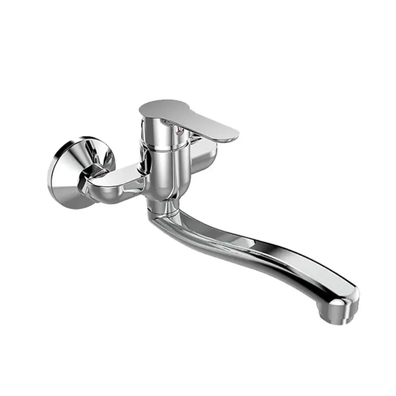 Dřezová nástěnná baterie, Zuna, 100 mm, s ramínkem plochým vyhnutým 210 mm, chrom Značkový