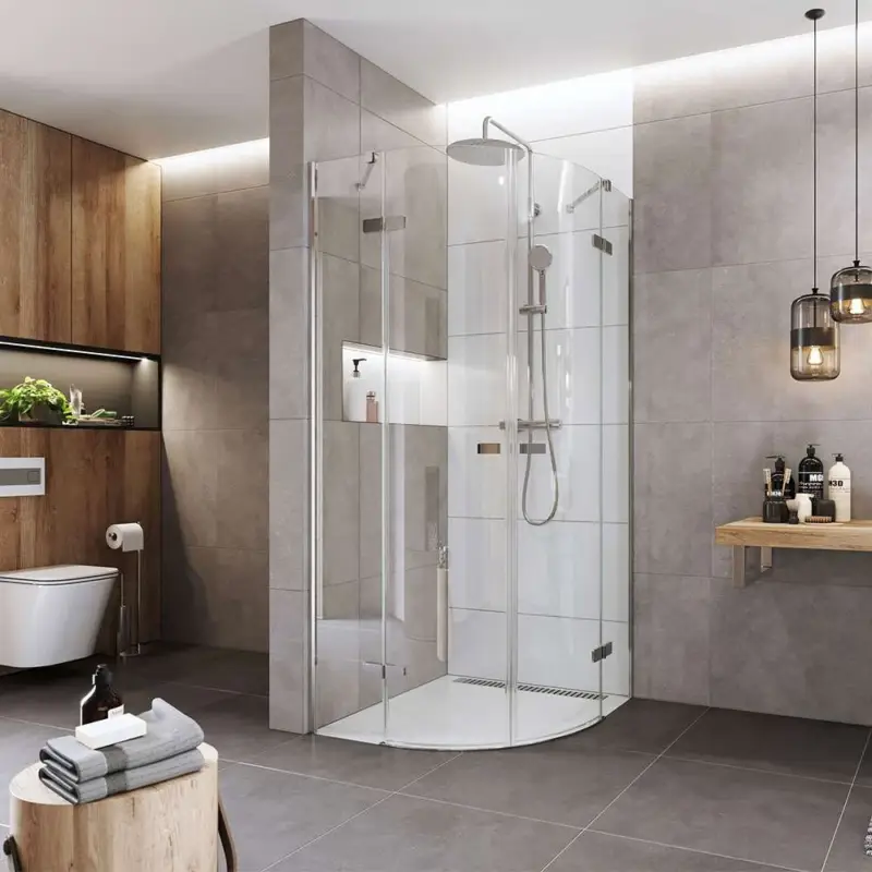 NOVEA sprchový kout, R 550, 90x90x200 cm, pantový, chrom ALU, sklo čiré 6 mm, EC Nová Kolekce
