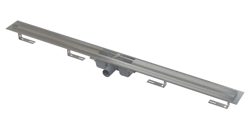 Novinka ALCAPLAST Sprchový liniový žlab nerezový, s okrajem, pro perforovaný rošt, délka 1450 mm APZ1-1450
