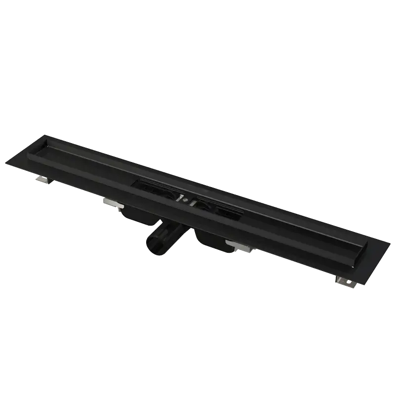 Akce ALCAPLAST Sprchový liniový žlab nerezový, s okrajem, pro perforovaný rošt, černá-mat, délka 1050 mm APZ101BLACK-1050