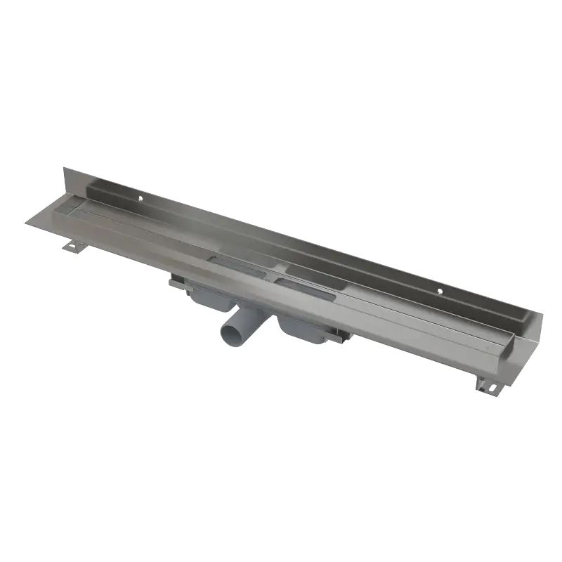 ALCAPLAST Sprchový liniový žlab nerezový, s okrajem a pevným límcem ke stěně, pro plný rošt, délka 550 mm APZ116-550 Ihned K Objednání