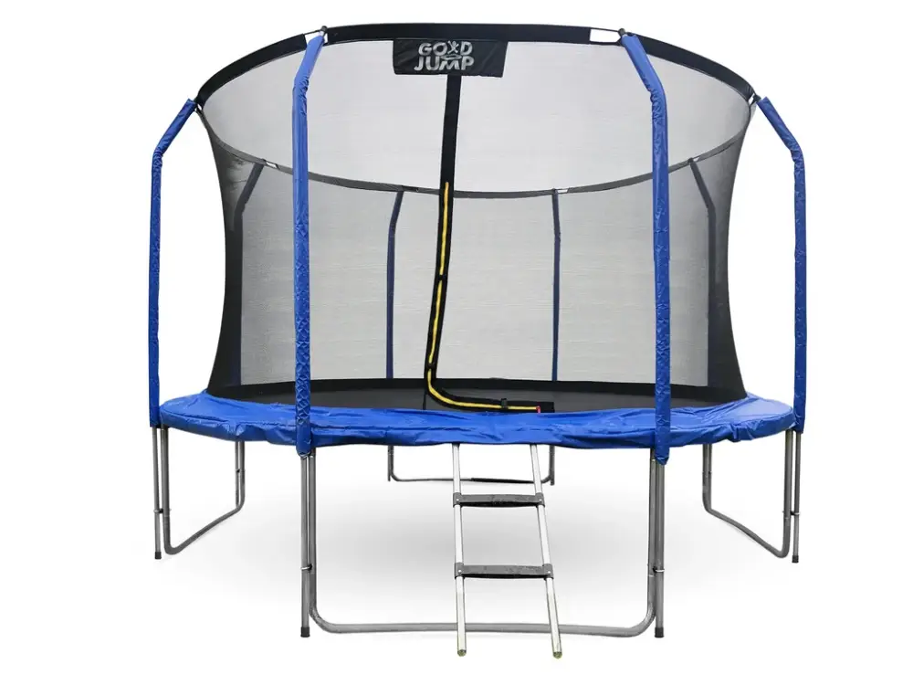Výprodej GoodJump 4UPVC modrá trampolína 366 cm s ochrannou sítí + žebřík - Inside