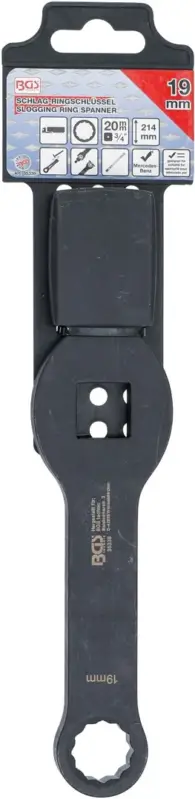 BGS Úderový očkový klíč, dvanáctihranný, oboustranný, 19 mm Nejlepší Volba